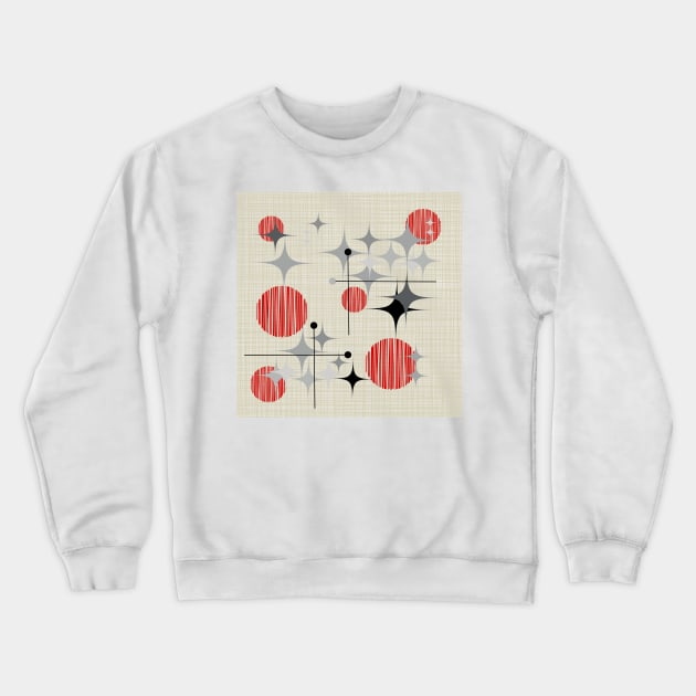 Eames Era Starbursts and Globes 2 (Bkgrnd) Crewneck Sweatshirt by Makanahele